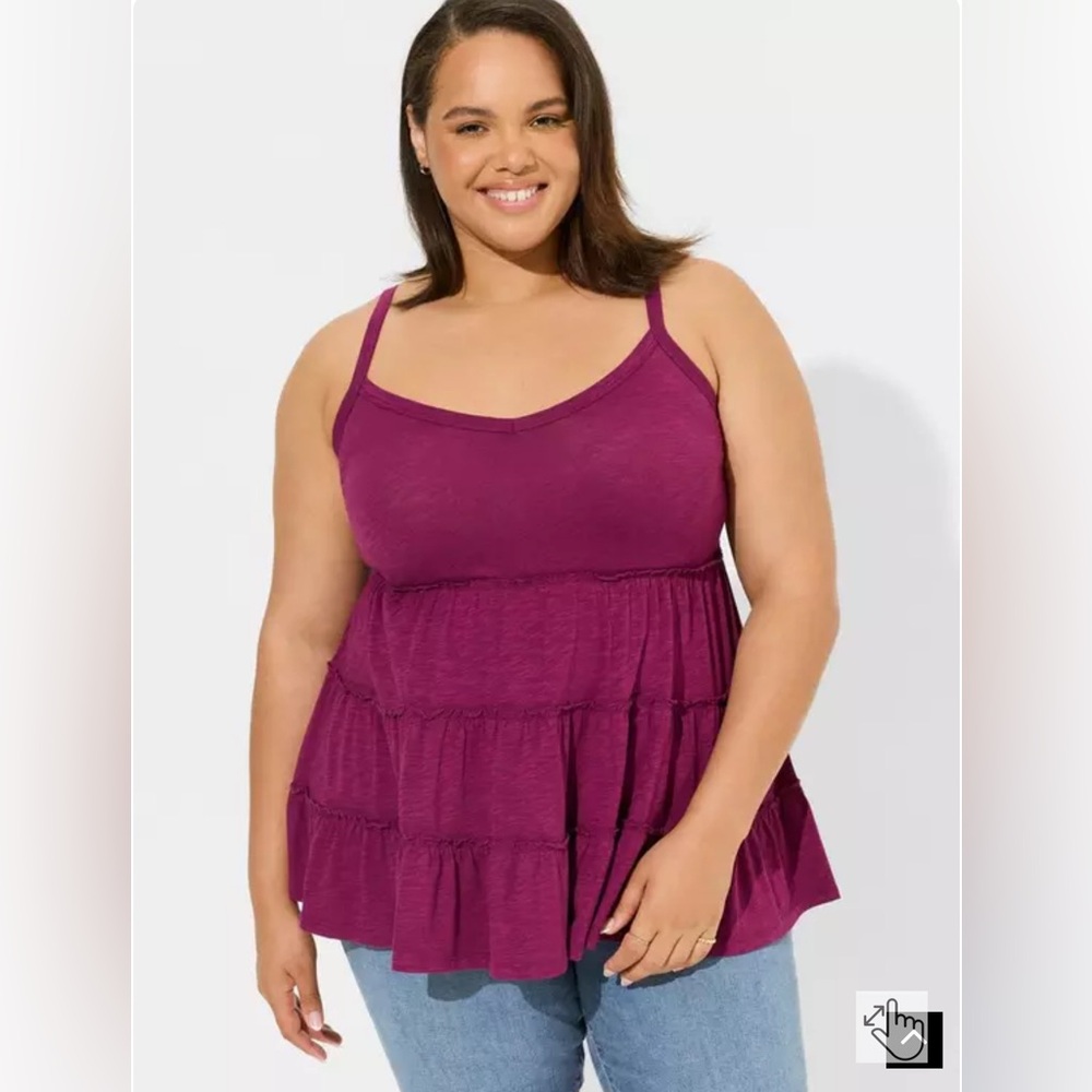 Torrid Vintage Slub V-Neck Tiered Swing Cami